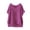 Purple, variant on Women's Solid Color V-Neck Short Sleeve T-Shirt, Casual Loose Fit Breathable Cotton Linen Top for Summer Hot Weather Comfort, Beach Vacations, Daily Errands, and Boho Style Outfits Purple XXL