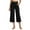 Black womens sets, variant on Wenini Sweatpants Women Summer Calf-Length Pants Solid Fashion Loose High Waist Yoga Wide Wide Leg Capris Dark Blue xxl