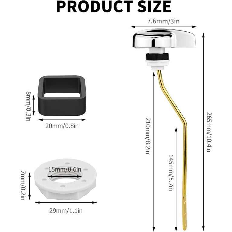 Tecreddy Toilet Handle Replacement Kit, Side Mount Flush Lever for