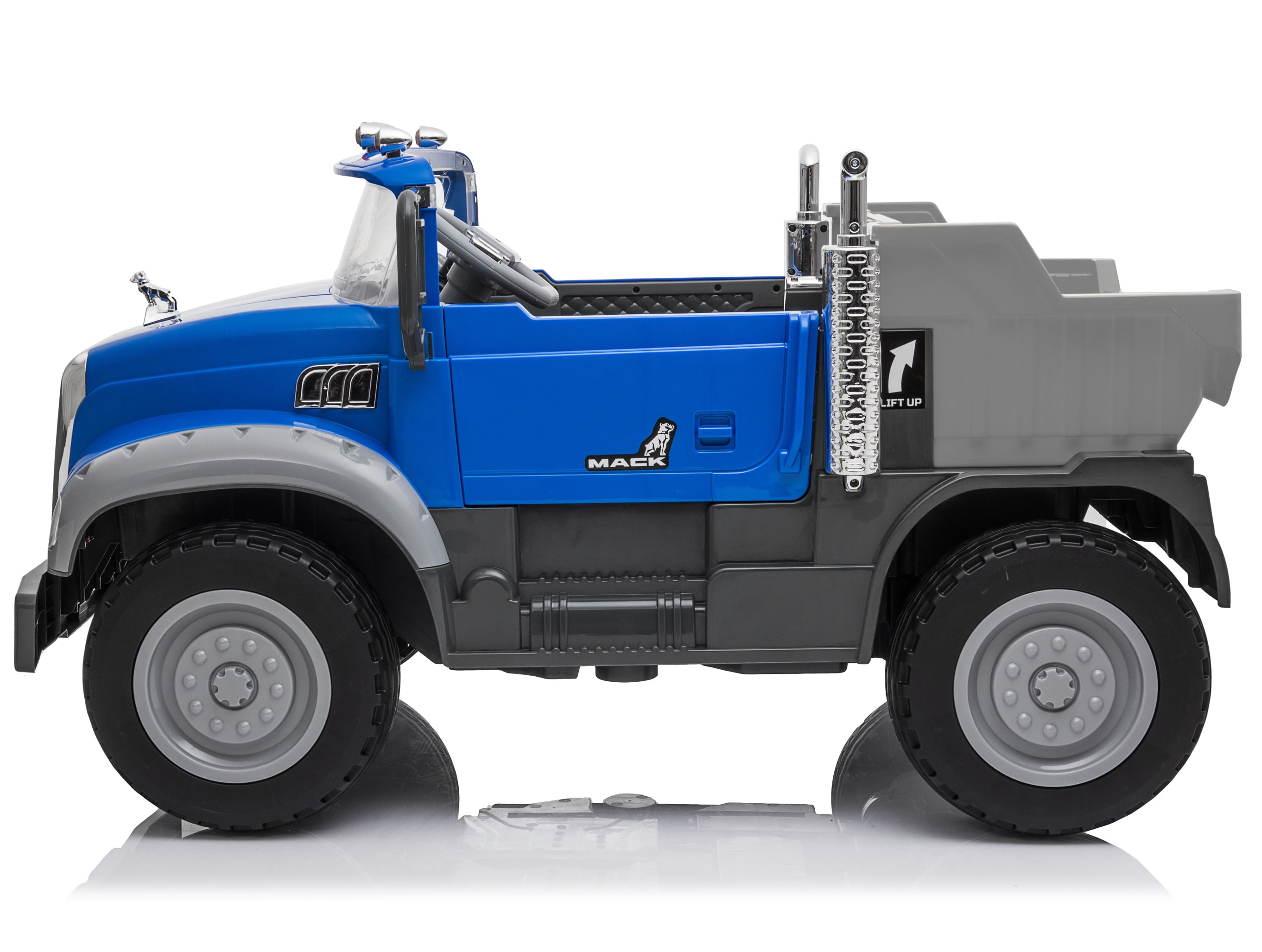 Wonderlanes Granite Mack Two Seater Blue 12 V Dump Truck Powered Ride-On