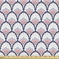 thumbnail image 1 of Abstract Fabric by the Yard Upholstery, Repetitive Floral Inspired Vintage Pastel Tones Illustration, Decorative Fabric for DIY and Home Accents, Pale Pink Dark Indigo by Ambesonne, 1 of 5