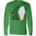 thumbnail image 3 of Inktastic All You Need is Ice Cream with Ice Cream Cone Long Sleeve T-Shirt, 3 of 5