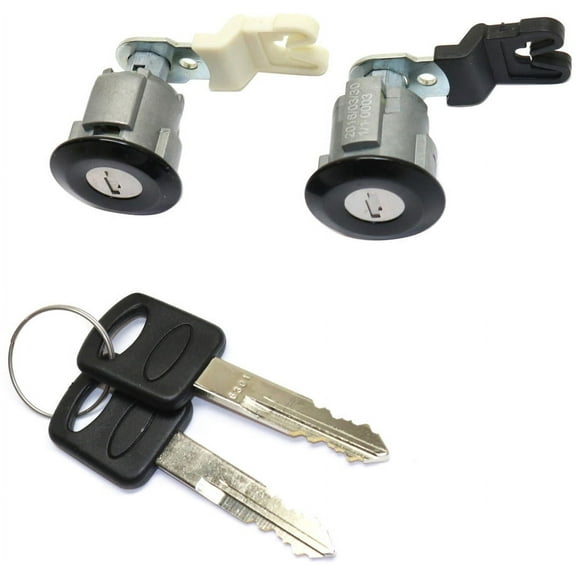 Replacement Door Lock Cylinder Set of 2, Black, Compatible with 1992-1996 ford E-Series