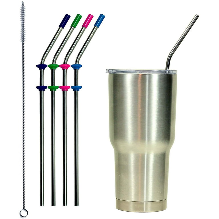 RAINIER Stainless Steel Metal Drinking Straws | Fits Yeti RTIC or Any 20 or  30 oz Tumbler| Extra Long Reusable Ecofriendly | Set of 8 Angled Straws
