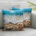thumbnail image 3 of Pratyus Shells Wave Beach Style Modern Farmhouse Rustic Decorative Couch Pillow Cases with Zipper Home Decor Short Plush Summer Throw Pillow Cover 1PC 20x20in, 3 of 5