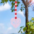 thumbnail image 3 of 1Pcs Valentine's Day Wood Bead Garland with Love Heart Tag Red Pink White Conversation Heart Hanging Wooden Ornaments for Tiered Tray Fireplace Vase Pendant Decor, 3 of 4