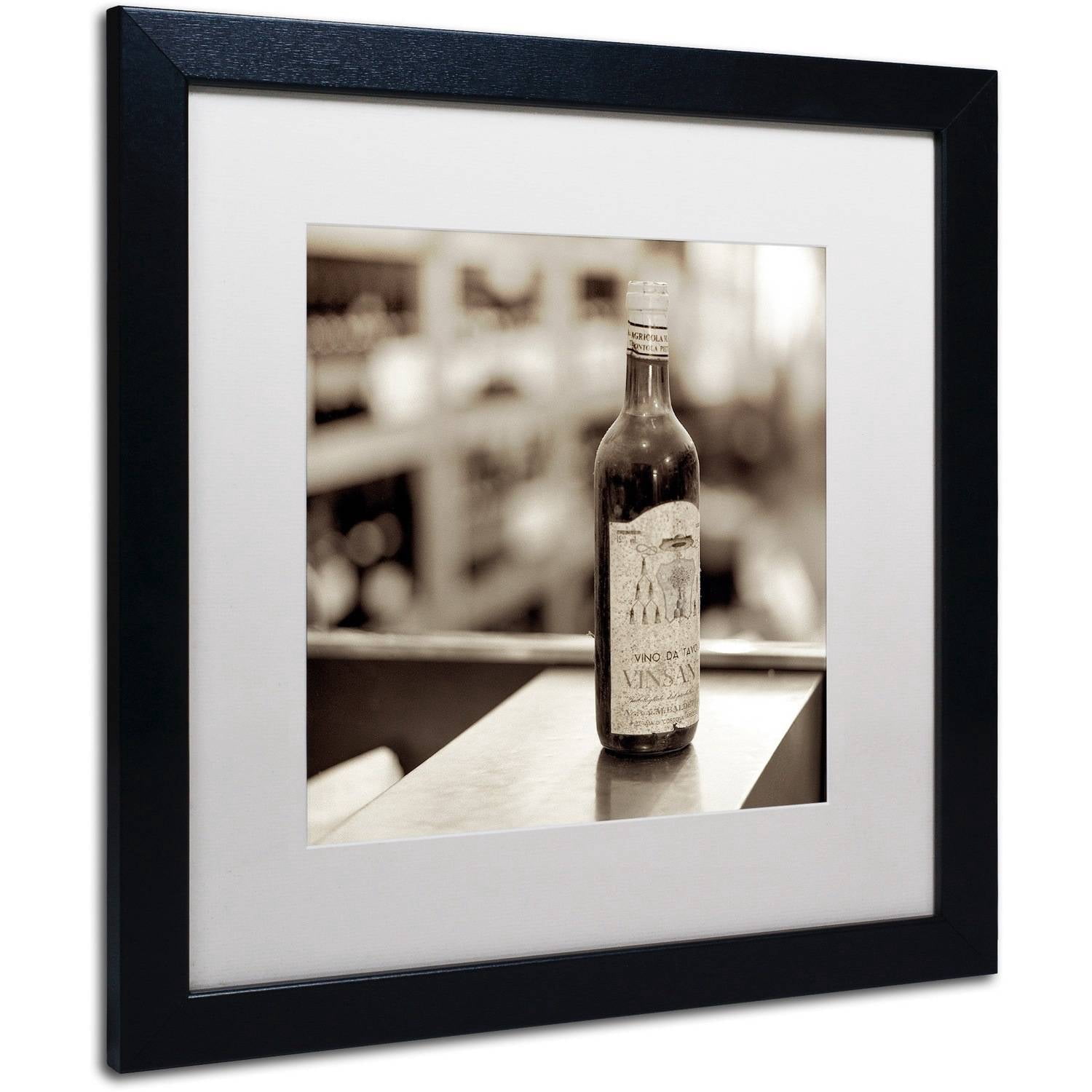Trademark Fine Art "Tuscany Caffe III" Canvas Art by Alan Blaustein, White Matte, Black Frame