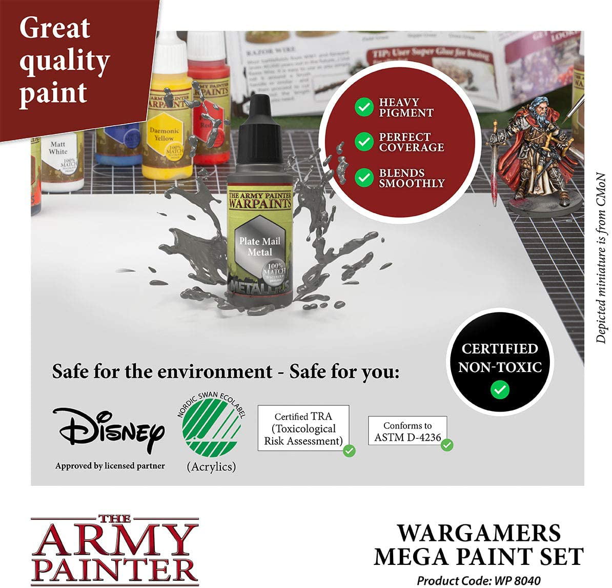 The Army Painter Miniature Paint Kit with 100 Rustproof Mixing