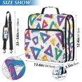 thumbnail image 2 of FORMRS Zipper Binder with Shoulder Strap 2-inch Ring 500 Sheet Capacity File Bag, Green Simple Triangles, 2 of 5