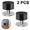 Black, variant on 2 pieces self-adhesive door stoppers robust stainless steel rubber stoppers for doors with extra stickers - dent protection, stop and sound absorption, rubber top