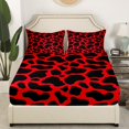 thumbnail image 2 of Erosebridal Cow Print Queen Fitted Sheet Cute Farm Animal Sheets, Black Red Bed Sheets Highland Cattle Bull Skin Bed Cover, Wildlife Hair Skin Bed Set (Deep Pocket), 2 of 5