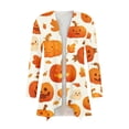 thumbnail image 4 of Women Open Front Cardigan Long Sleeve Pumpkin Ghost Maple Leaf Print Casual Lightweight Fall Outerwear, 4 of 7