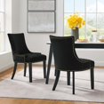 thumbnail image 2 of Side Dining Chair, Nailhead, Set of 2, Black, Velvet, Modern Contemporary, Kitchen Room Cafe Bistro Restaurant Hospitality, 2 of 9