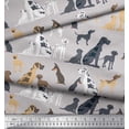 thumbnail image 2 of Soimoi Gris Moss Tissu Georgette Mélange Tissu Imprimé Chien au Mètre 44 Pouces de Large, 2 of 3