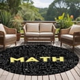 thumbnail image 5 of Abstract Math 7ft Round Rug for Living Room Conversation Area, Mathematical Formula Pattern Black Washable Non Slip Large Circle Area Rug, 5 of 9