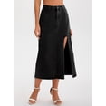 thumbnail image 2 of DARING DIVA Women's Long Denim Spring Slit Midi Jean Skirts X-Large Black, 2 of 7