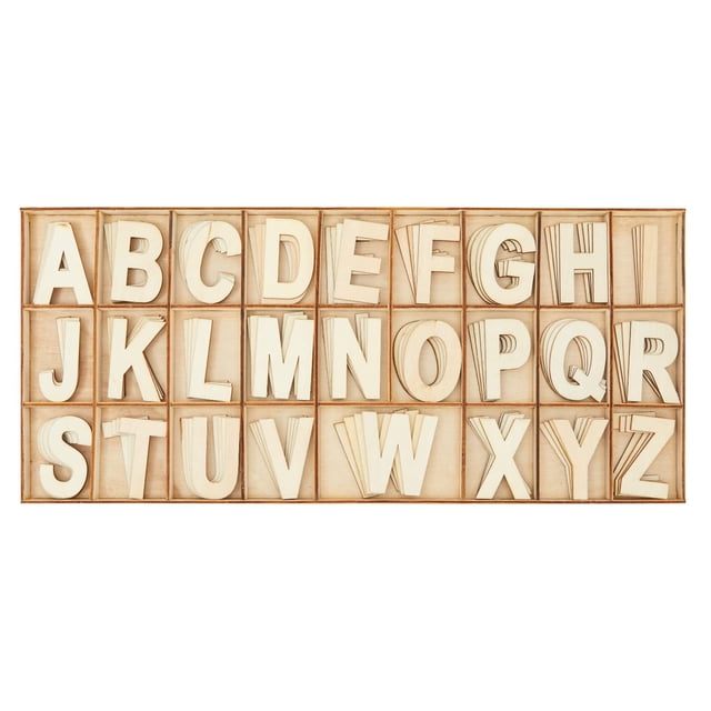Letras del alfabeto de madera Juvale de 2 pulgadas para artes y manualidades