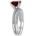 thumbnail image 3 of Everly Women's Garnet 14K White Gold Engagement Ring, 3 of 7