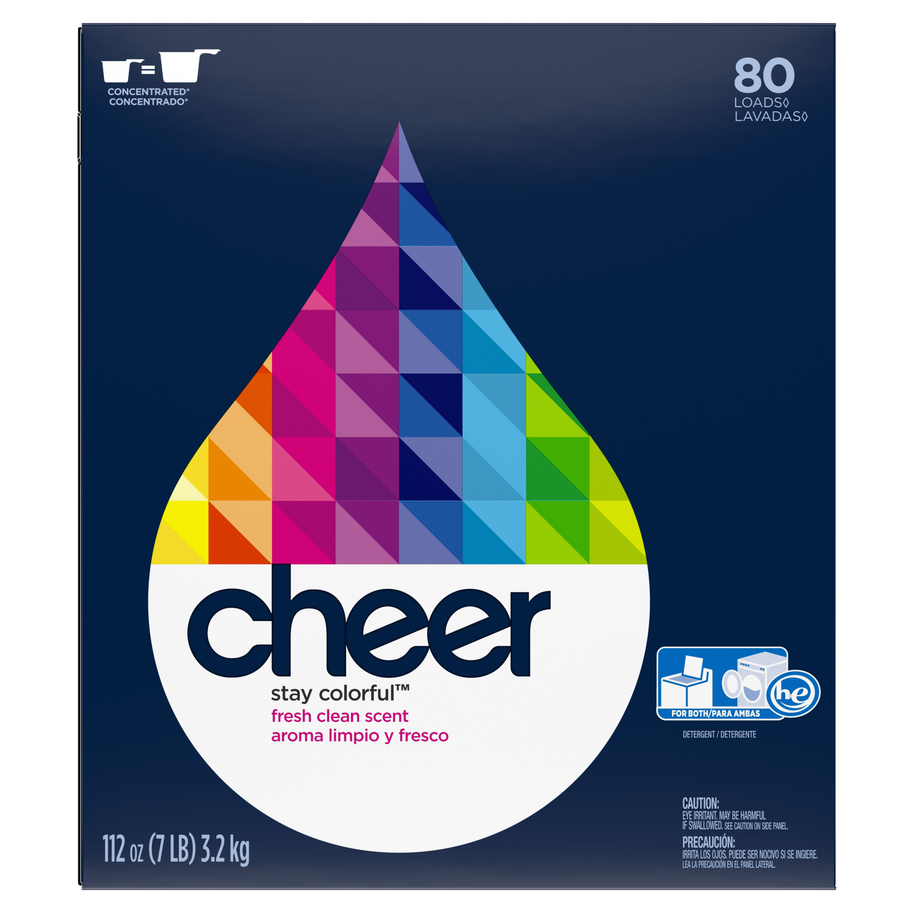 Cheer Powder Laundry Detergent, Fresh Clean, 80 Loads 112 oz - image 5 of 5