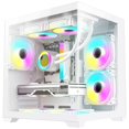 thumbnail image 1 of Gabinete Gamer XZEAL PANZER II CUBO Micro ATX Mini Torre 3 Fan Cristal Templado RGB blanco, 1 of 5