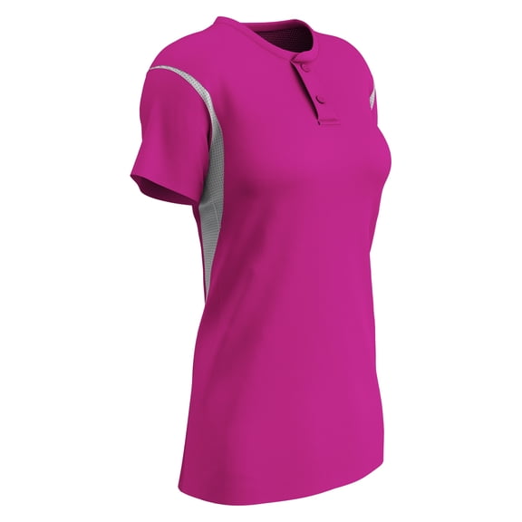 Legacy 2-Button Softball Jersey - FUCHSIA,WHITE - S