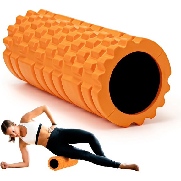 Roller High Density 13"  Exercise Roller for Deep Tissue  Massage,  Massage and Myofascial Trigger Point Release,   , Improves Mobility (Orange)