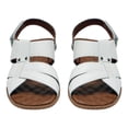 thumbnail image 2 of Piruna Brazilian Leather Slide Sandals, Wide Fit, White, 2 of 7