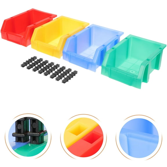 Soimiss 1Set Assorted Color Plastic Storage Boxes for Warehouse Tool Parts and Accessories Organization