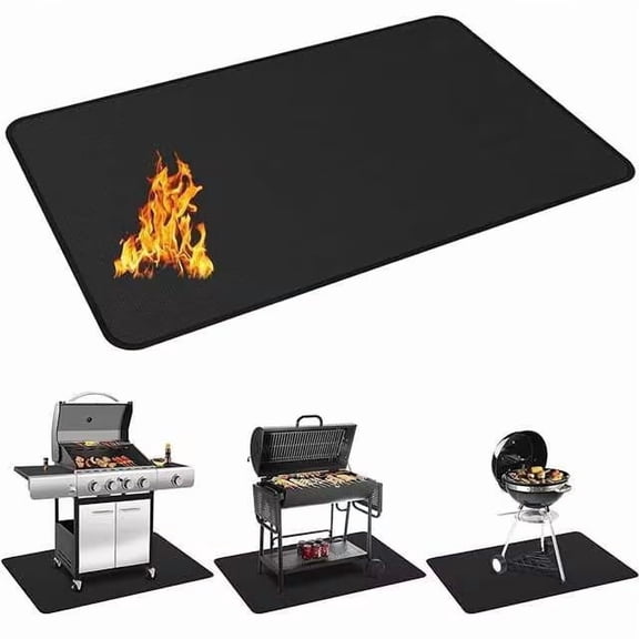 48 x 30 inch Under Grill Mats for Outdoor Grill,Double-Sided Fireproof Deck and Patio Protector Mat,BBQ Mat for Under BBQ,Waterproof Oil-Proof Grill Floor Pads Fire Pit Mat Fireplace Mat