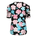 thumbnail image 4 of GA WEIHUA Womens Short Sleeve Tops Floral Boho Shirts Cute Daisy Graphic Summer T Shirts Crewneck Outfit V Neck Blouses Casual Tunic Tees(Blue,L), 4 of 5