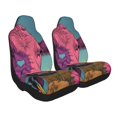 Pofeuu Pink Cow In Sunflower Field Print Automotive Car Seat Covers
