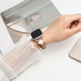 thumbnail image 6 of ELEHOLD Luxury Elegant Slim Leather Bling Women Strap Replacement Band Compatible for Apple iWatch Series SE/9/8/7/6/5/4/3/2/1 Ultra 1/2 42/44/45/49mm,Orange, 6 of 7