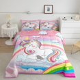 thumbnail image 1 of YST Rainbow Unicorn Comforter Set Cute Unicorn Pattern Comforter for Kids Girls Cartoon Unicorn Bedding Set, 1 of 5