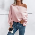 thumbnail image 7 of Long Sleeve Shirts for Women, Off The Shoulder Blouses for Women Long Length Sleeve Tops Dressy Casual Blouse, 7 of 7