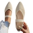 thumbnail image 5 of KEGIRLOM Women's Fashionable Casual Wear Versatile Plus-Size Loafers Solid Color Mesh Pointed Toe Flat Shoes Beige 5.5, 5 of 8