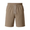 thumbnail image 6 of Iaqnaocc Mens Shorts Beach Drawstring White Shorts Men Big and Tall Quick Dry Running Workout Summer Elastic Pants With Pockets Light Brown L, 6 of 6