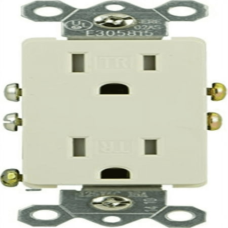 General Electric Design Dplx Rec, 15a Tamp Resist Almond
