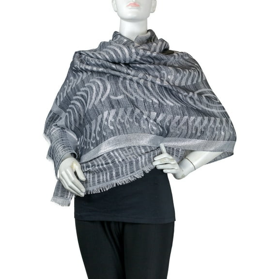 Adult Women's Geometric Circle Metallic Shawl