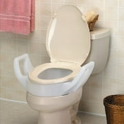 Elevated toilet seat with arms