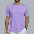 thumbnail image 4 of kamemir Shirts for Men Men's Cotton Short Sleeve Moisture Wicking T-Shirts with Odor Control Light Purple,2XL, 4 of 6