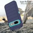thumbnail image 3 of Asuwish Compatible with Google Pixel 7A 5G 2023 Phone Case Hybrid Rugged Shockproof Hard Protective Drop Proof Full Body Heavy Duty Mobile Cell Cover for Pixel7A A7 6.1 inch Women Men Blue, 3 of 6