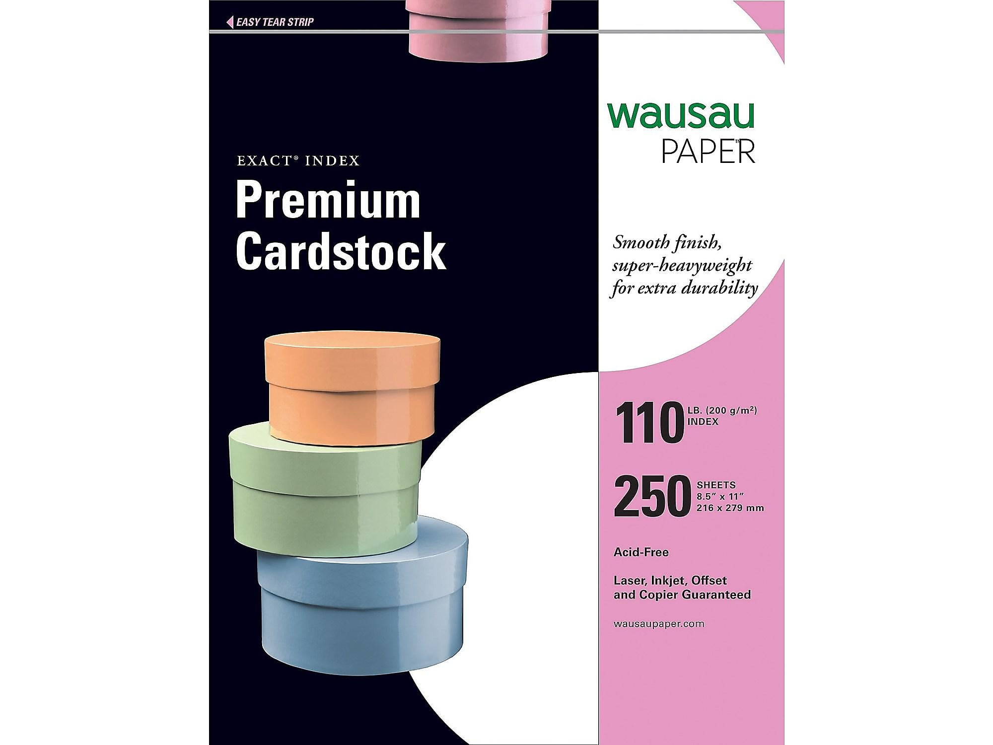 Exact Index Cardstock Paper 110 lbs 8.5" x 11" White 812234