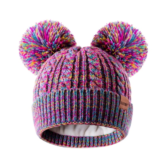 Gorro de invierno HAITHO para niños pequeños y niñas Rainbow