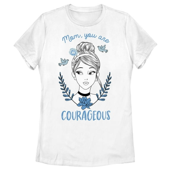 Women's Cinderella Courageous Mom  Graphic Tee White 2X Large
