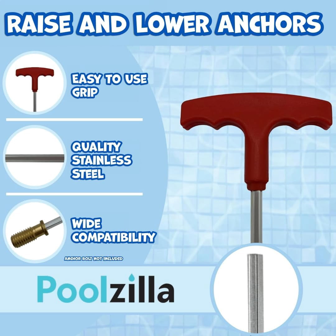 Poolzilla 2 Pack 24" Hex Key For Pool Anchors, Easily Raise and Lower Anchors- Extra Long