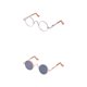 thumbnail image 1 of Gafas Hippy 1/3 para Muñeca , Lentes con Montura Plateada, 1 of 9