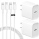 thumbnail image 1 of Cargador STAKYCET para iPhone, 20 W, USB C, cable de 10 pies, paquete de 2 unidades, 14/13/12, 1 of 7