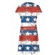thumbnail image 5 of Puntoco Vestido De Cuello Redondo De Manga Corta Suelto Informal Estampado Del Día De La Independencia De Verano Para Mujer Azul Xxl,Regalos Para Mujer Joven, 5 of 5