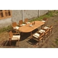 thumbnail image 4 of Grade-A Teak Dining Set: 8 Seater 9 Pc: 118" Oval Table And 8 Clipper Stacking Arm Chairs Outdoor Patio WholesaleTeak #51CP2609, 4 of 4