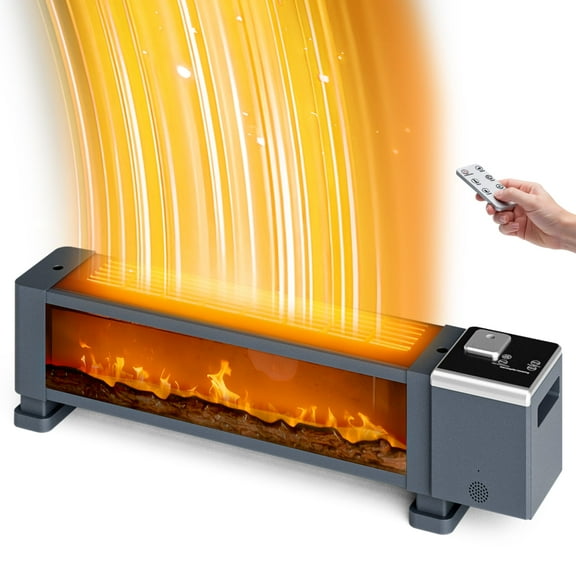 Advwin 1800W Baseboard Heater with Remote, Space Heater for Indoor use, Humidifier, 12H Timer